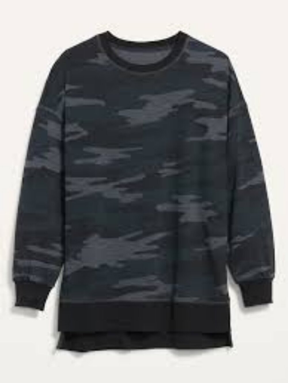 Old Navy Gray Oversized Camouflage Tunic Crewneck Sweatshirt